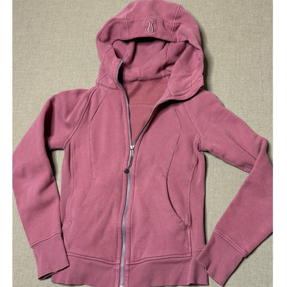 Lululemon Scuba Hoodie Women’s Dusty Rose Pink Full Zip Thumbholes Jacket